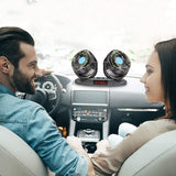 2V Car Fan, 5'' Portable Auto Cooling Fan, Adjustable Dual Head 360° Rotatable, 12 Speed Cigarette Lighter Plug & LED Display for Sedan SUV RV Boat (T103E)