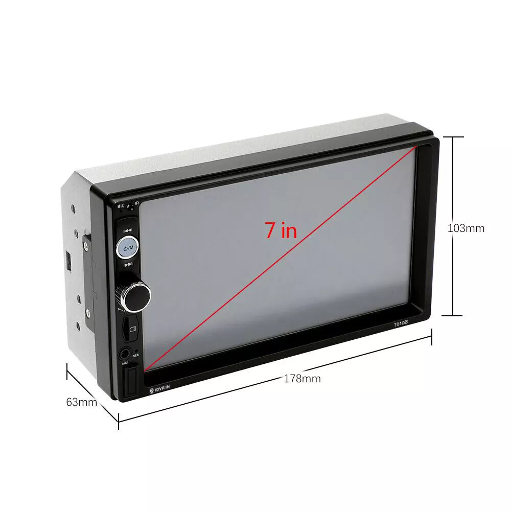 7 in Double Din Car Stereo Radio with Mirrolink Bluetooth Backup Camera