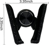Bling Car Phone Holder, 360 Degrees Adjustable Crystal Auto Car Mount Phone Holder for Dashboard,Windshield and Air Vent (Black)