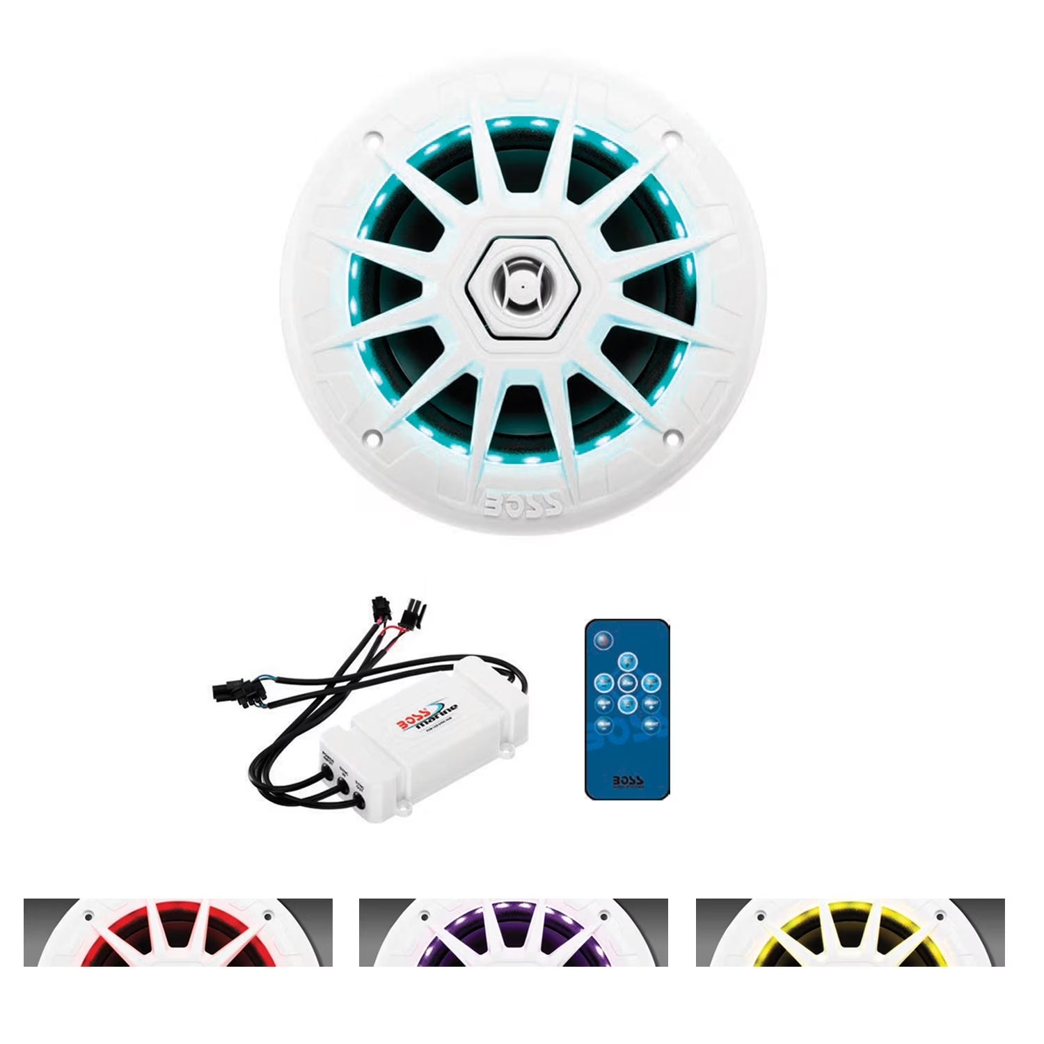 Boss Audio 6.5" MRGB65 Speakers W/Rgb Lighting - White - 200W