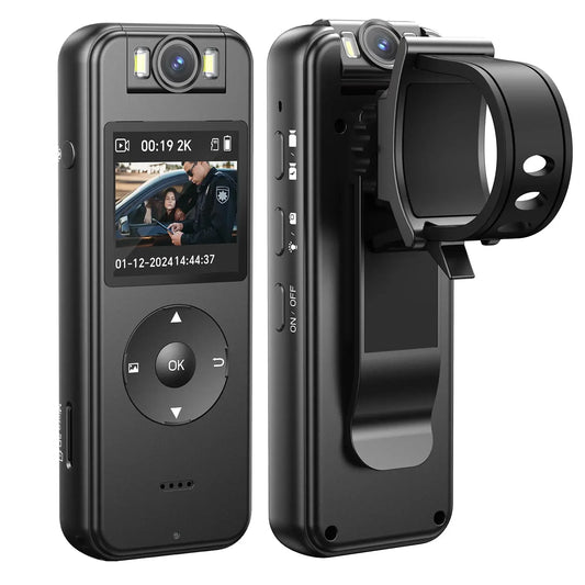 A27 2K Body Worn Camera 64G Wifi Mini Camera 4 Hrs Video Shooting Small Camcorder with 180°Rotatable Lens Battery Camera