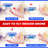 Scoot Pro Aerial Mini Hand Operated UFO Drone – LED Lights, Rechargeable Toy for Kids 8+