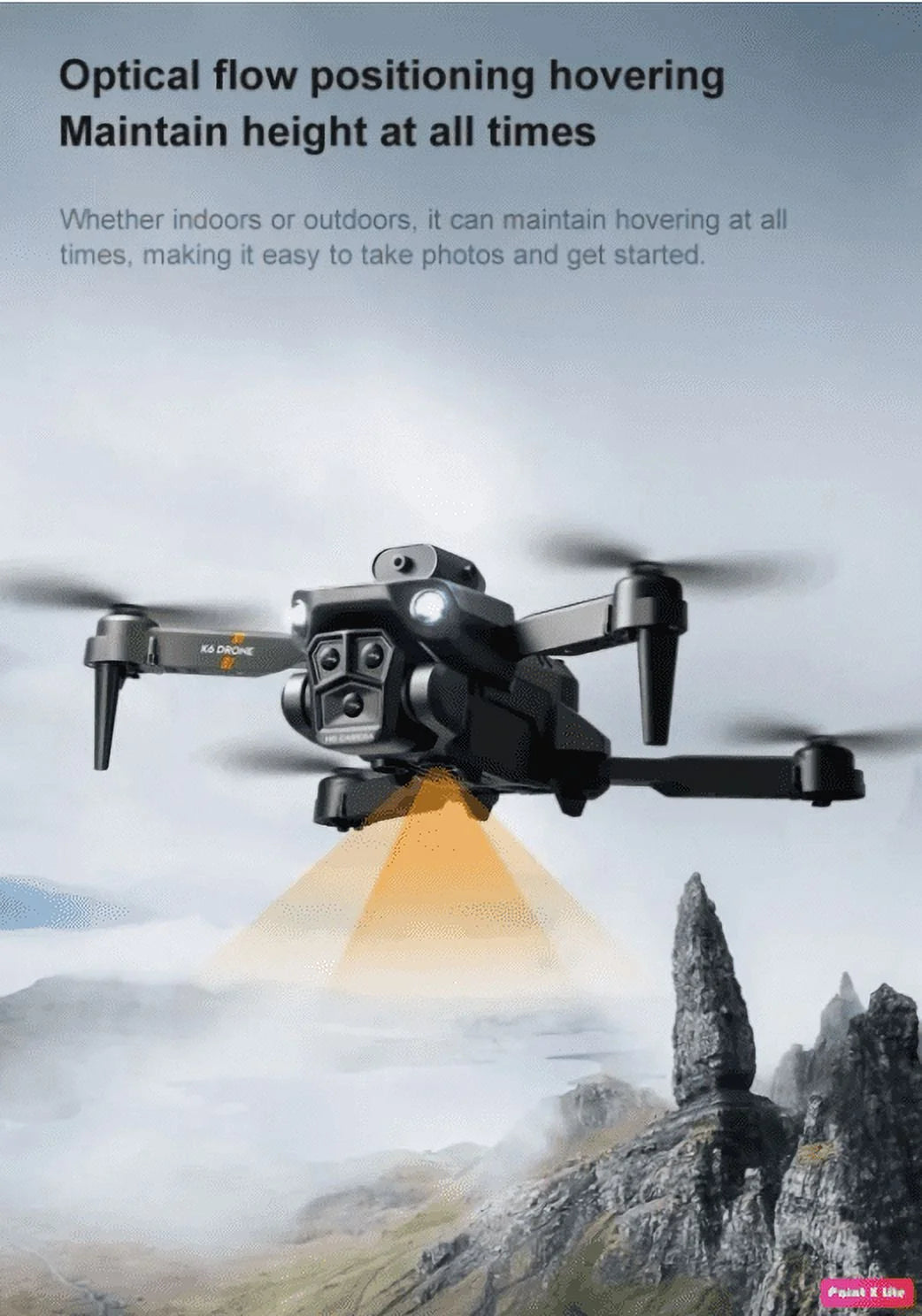 2024 New RC Drone with 4K Ultra HD Triple Camera, Wifi FPV Foldable Quadcopter +4 Battery,