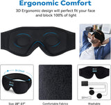 Sleep Headphones Eye Mask, 20-27 Adjustable Music 3D Sleep Mask Upgraded, Wireless Sleeping Headphones for Side Sleepers, Handsfree for Meditation Insomnia Travel(Black)