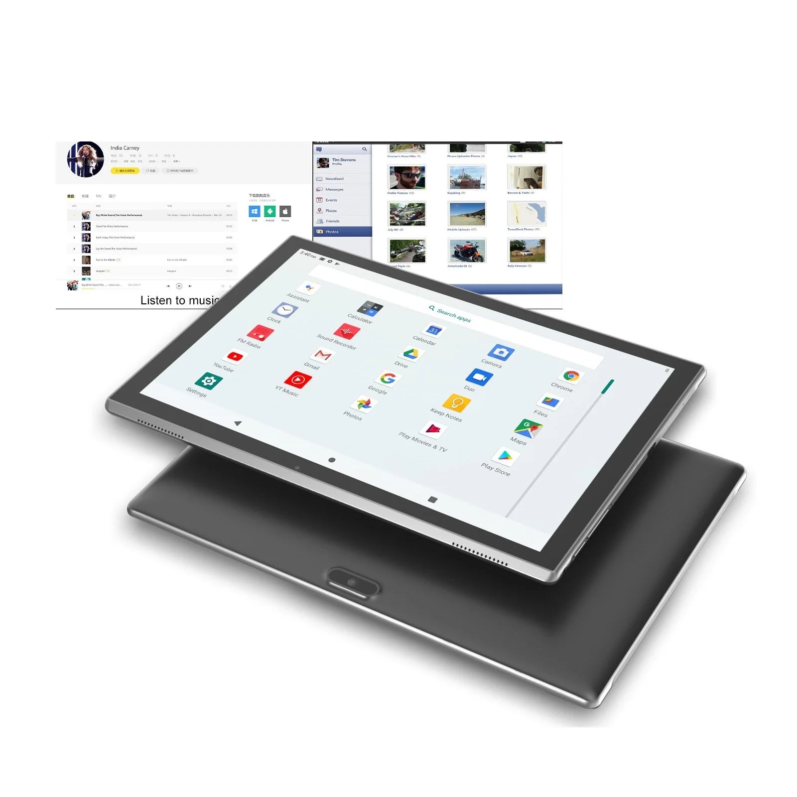 Tablet 10 Inch Android 15 Tablet 10.1" Touch Screen, Quad-Core Processor, 8GB RAM 32GB ROM 2MP+8MP Dual Camera, Wifi Bluetooth 1TB Expand IPS Full HD Display