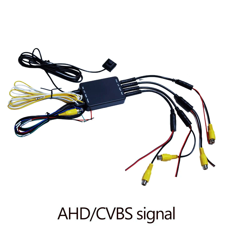 AHD CVBS Car Multiple Cameras Image Switch Control Box 2/4 Cameras for Front/Rear/Left/Right View Parking Camera System Video
