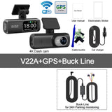 Dash Cam 4K+1080P Dual-Channel Dash Car Camera Recorder with GPS Wifi Car DVR 24H Parking Monitor Black Box