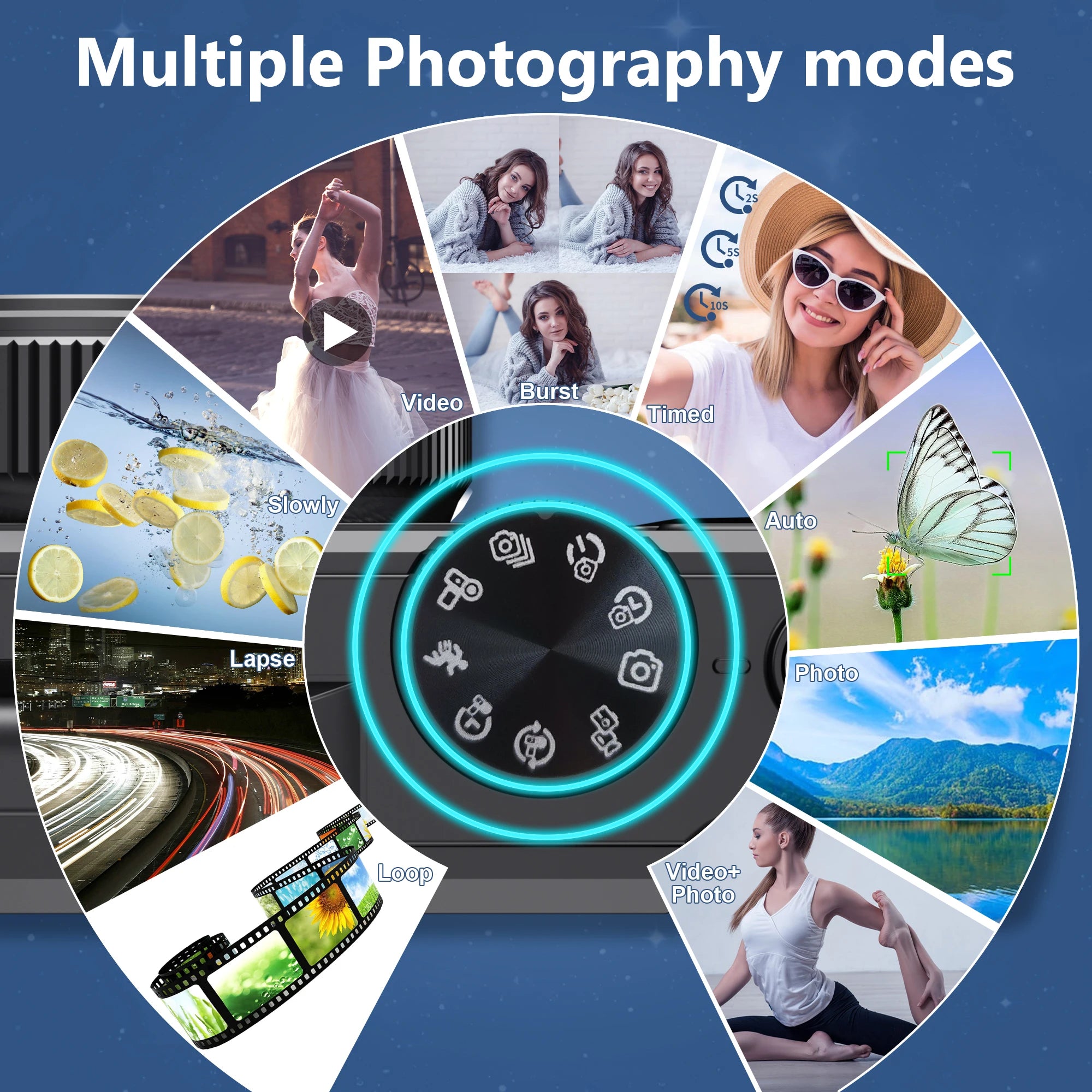64MP Digital Camera for Photography 4K Video Vlogging Camcorder Youtube Webcam Cameras 18X Digital Zoom Camera 3" Flip Screen