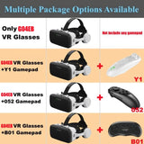 G04EB VR Glasses 3D Virtual Reality Glasses Google Cardboard Box Stereo Mic Headset Helmet for 5.5-7.2" Phone,Support Joystick
