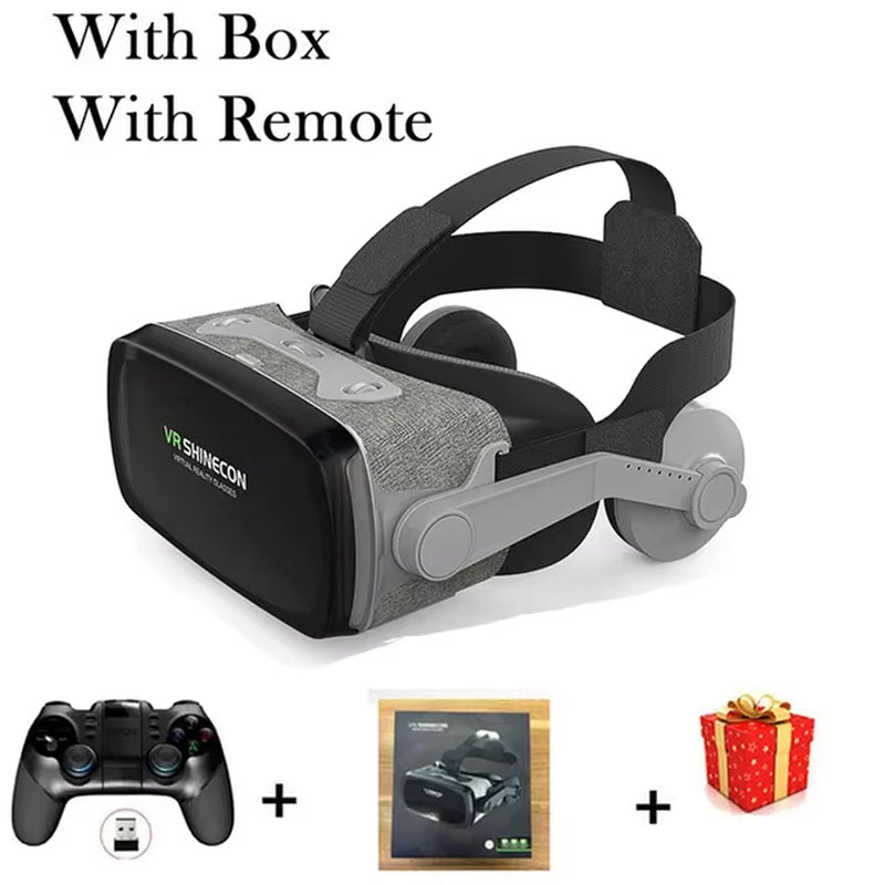VR Shinecon Casque Viar 3D Glasses Virtual Reality Headset Helmet Goggle Lenses for Smart Phone Smartphone Video Game Binoculars