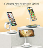 3 in 1 Wireless Charging Station for Apple Devices, Fast Wireless Mag-Safe Charger Stand with 20W Adapter for Iphone 17 16 15 14 13 12 Pro Max/Air/Plus/Pro,Iwatch,Airpods-Gift for Wife&Husband