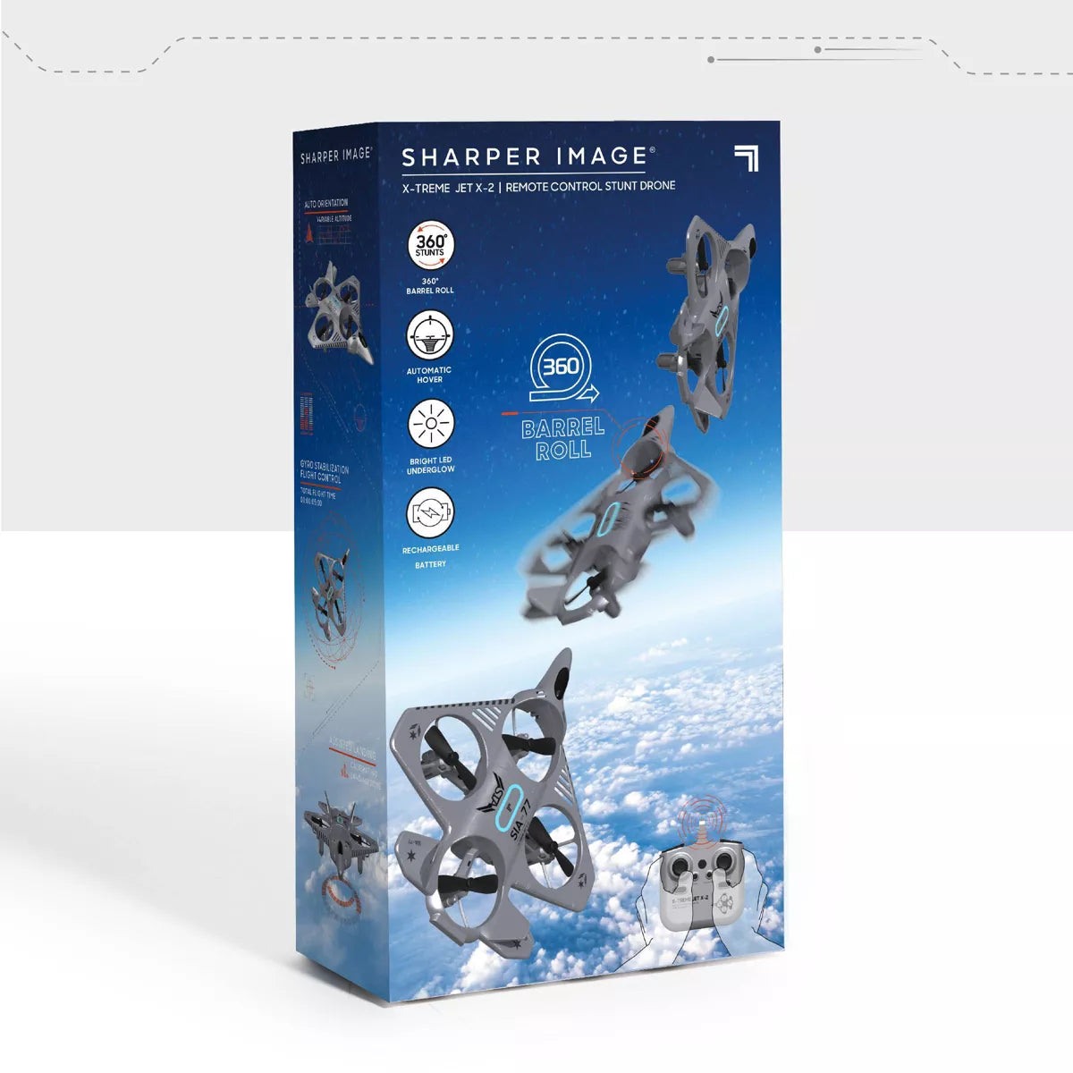Sharper Image Thunderbolt Jet X Mini Drone: Remote Control, Beginner Level, Indoor/Outdoor Use, 5-Minute Flight Time