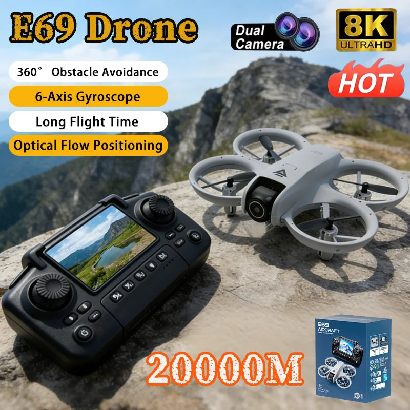 2026 Mini RC Drone with 8K HD Camera Wifi FPV Obstacle Avoidance Remote Control Quadcopter for Beginner Gifts Outdoor Indoor Use