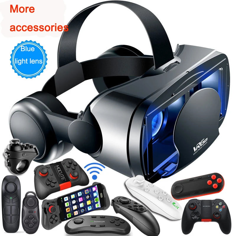 VRG Pro 3D VR Glasses Virtual Reality Full Screen Visual Wide-Angle VR Glasses Box for 5 to 7 Inch Smartphone Eyeglasses