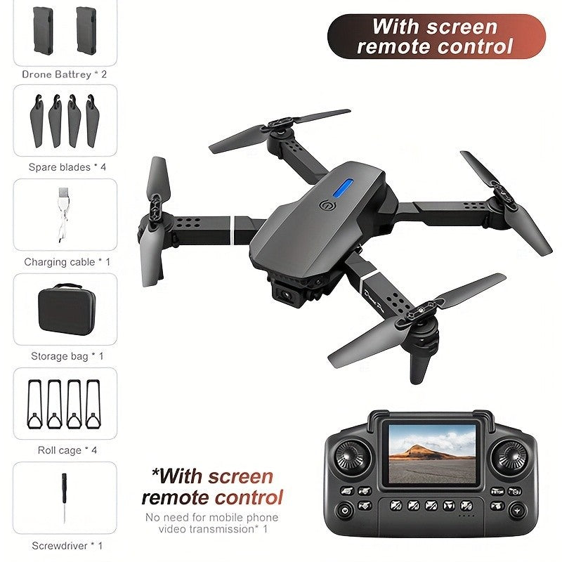 Drone 2026 4K HD Dual Camera Wifi FPV RC Foldable Quadcopter Remote with Screen