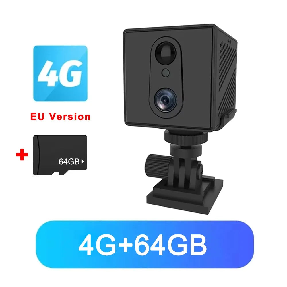 5MP Mini Camera 4G SIM Card Wifi Night Vision Home Security Surveillance Camcorder Voice Intercom Motion Detection CCTV Camera