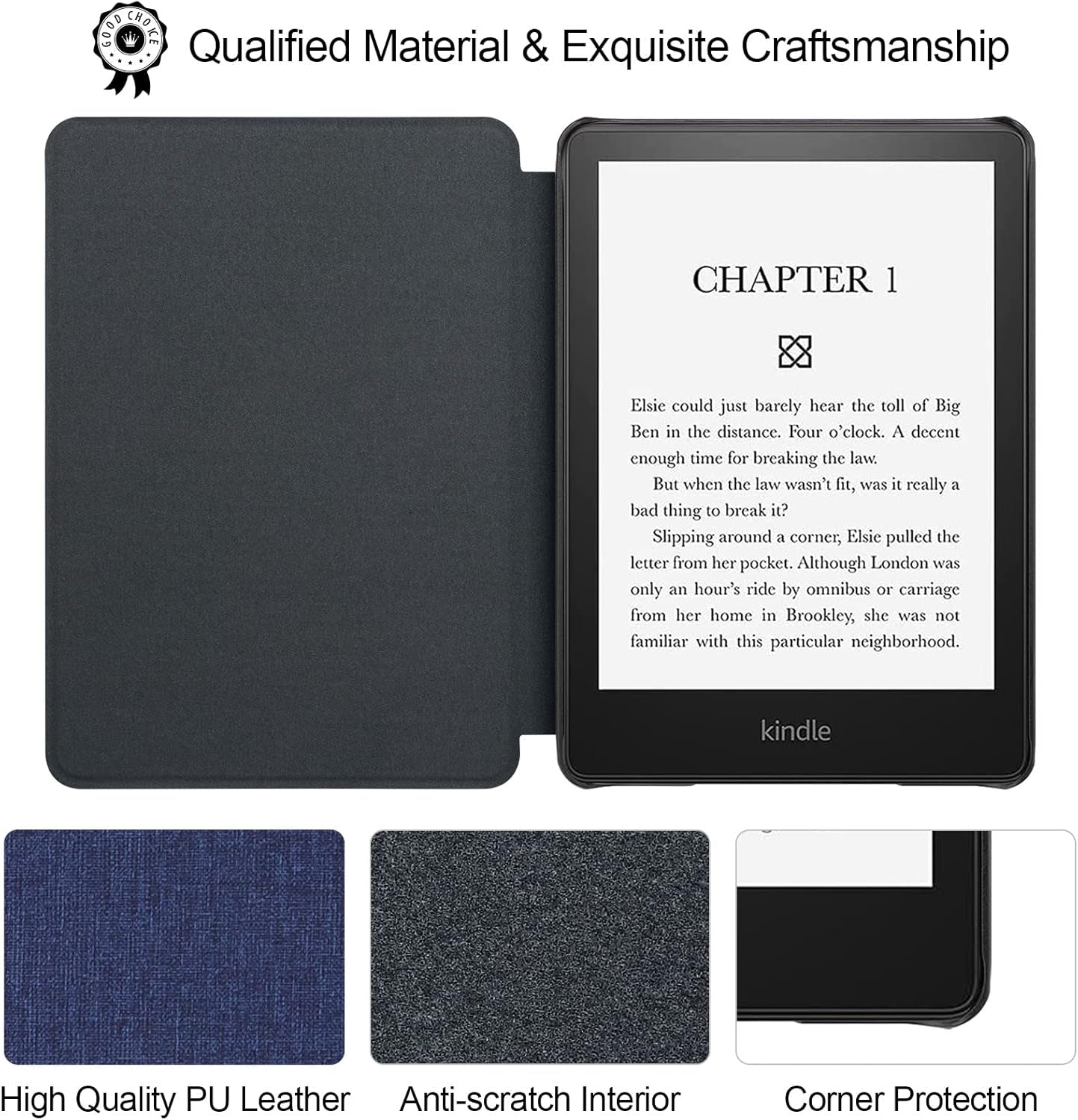 Case for 6.8" Kindle Paperwhite (Model No. M2L3EK / M2L4EK), Premium Lightweight PU Leather Protective Cover, Smart Case with Auto Wake/Sleep