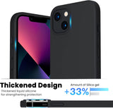 Shockproof Liquid Silicone Designed for Iphone 13 Case Gel Rubber Anti-Shock Cover Case Drop Protection 6.1Inch-Black