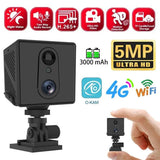 5MP Mini Camera 4G SIM Card Wifi Night Vision Home Security Surveillance Camcorder Voice Intercom Motion Detection CCTV Camera