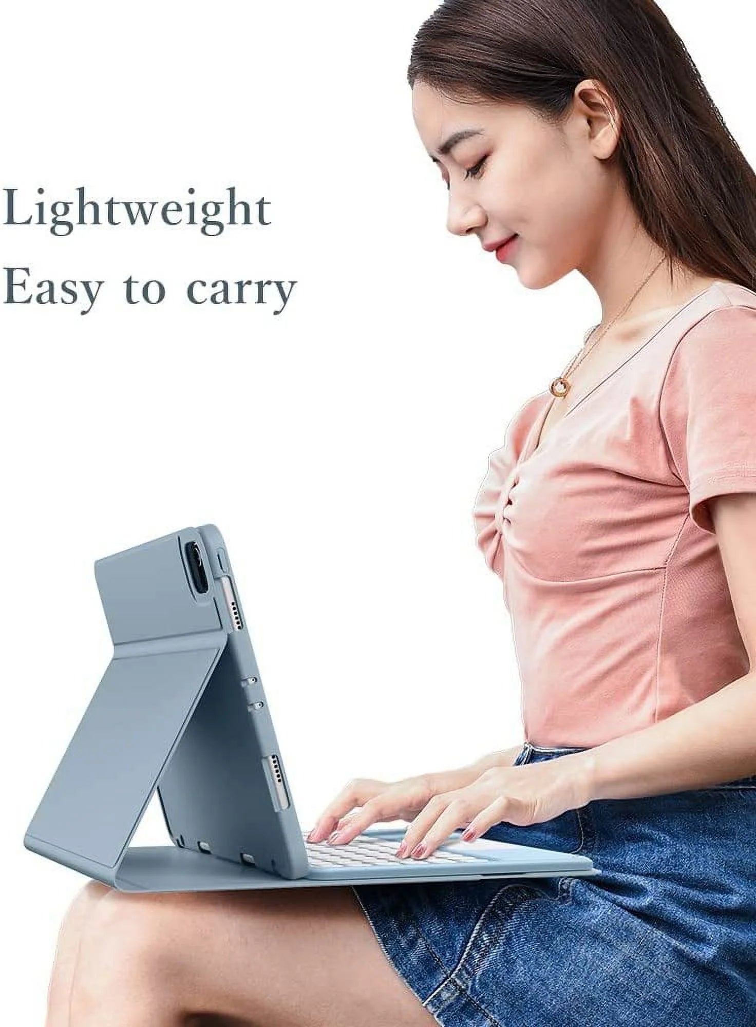 Ipad 10Th Generation 2022 Keyboard Case with Touchpad Cute round Key Color Keyboard Ipad 10 10.9 Inch Detachable Touch Keyboard Slim Smart Cover with Pencil Holder