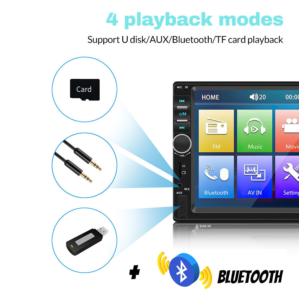 7" Radio Estereo De Pantalla Para Coche Carro Tactil Doble Din Android Bluetooth