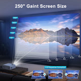 [Electric Keystone]  4K Projector with Wifi and Bluetooth, Native 1080P Movie Projector with 50% Zoom, 15000L Mini Projector Compatible with HDMI, USB, Phone