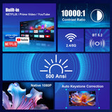 HY320 Projector 1920*1080P 4K Supported Wifi6 390 ANSI Home Theater 180° Flexible BT 5.0 Mini Beamer Projetor Portable