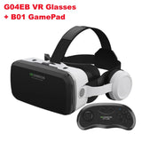 G04EB VR Glasses 3D Virtual Reality Glasses Google Cardboard Box Stereo Mic Headset Helmet for 5.5-7.2" Phone,Support Joystick