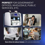 Money Counter Machine – Cash Counting & Mixed Denomination Bill Counter, Portable Currency Detector, Counterfeit Bank Scanner, Dollar Sorter for Commercial, 1100 N/M, UV/MG/MT/IR/2×CIS
