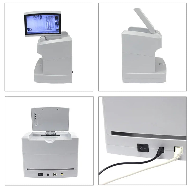 V100 Money Detector UV/MG/IR/WM Bill Cash Checker Multi Currency Banknote Counterfeit Verifier Machine