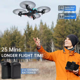 Drone with Camera for Adults Beginner Foldable 2. 4Ghz FPV Drone 249G 26 Mins Flight Time Brushless Motor, Black Finish