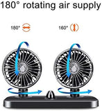 Car Fan Electric Car Fan 2 Speed Dual Head Auto Fan Cooling Air Circulator Auto Air Conditioner Portable Seat Cooling Low Noise Portable Air Cooling (12V/24V)