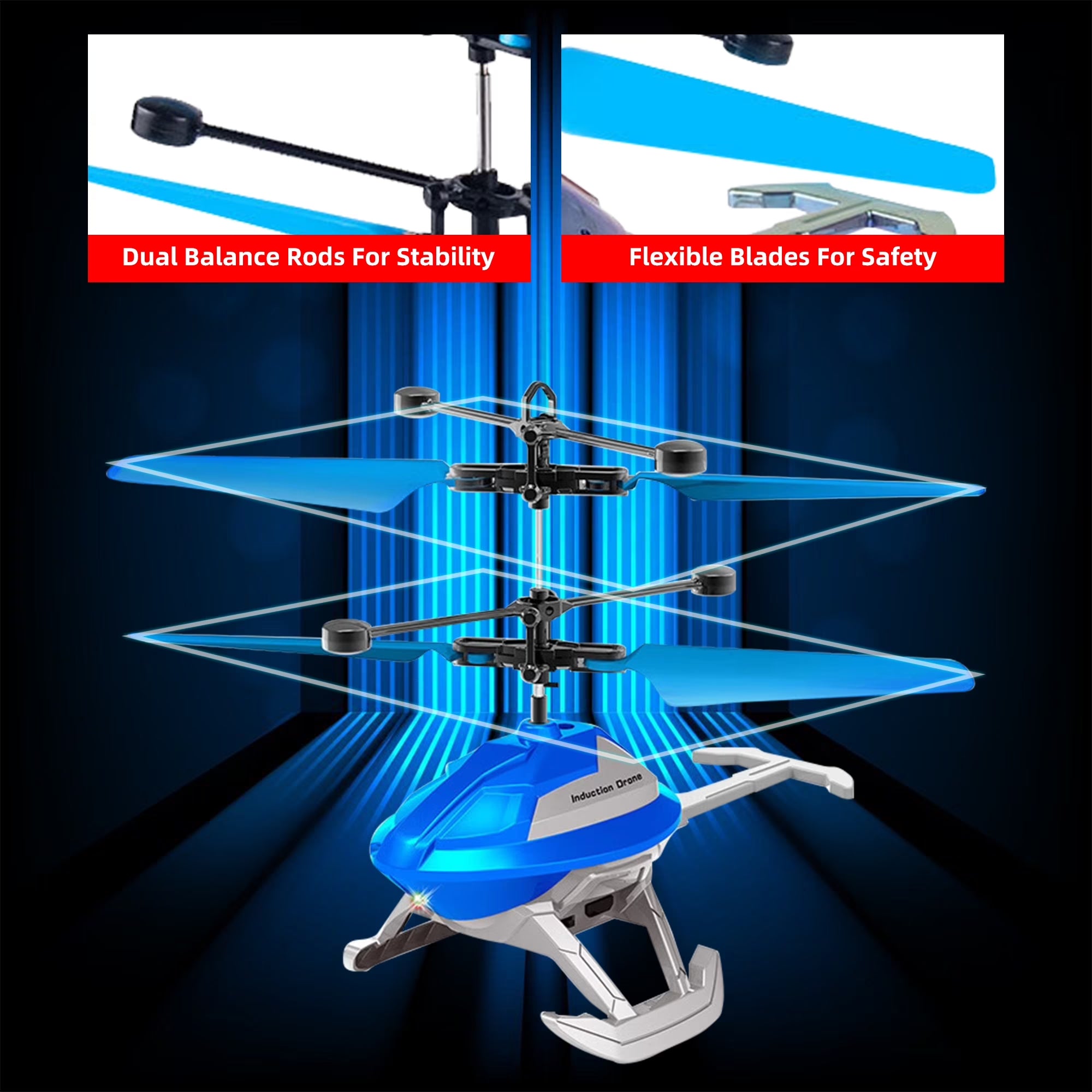 Remote Control Helicopter Hand-Controlled Mini Dronecosmic Drone RC UFO LED Flying Toys for Kids with 3.5 Channel RC Helicopters, Controller