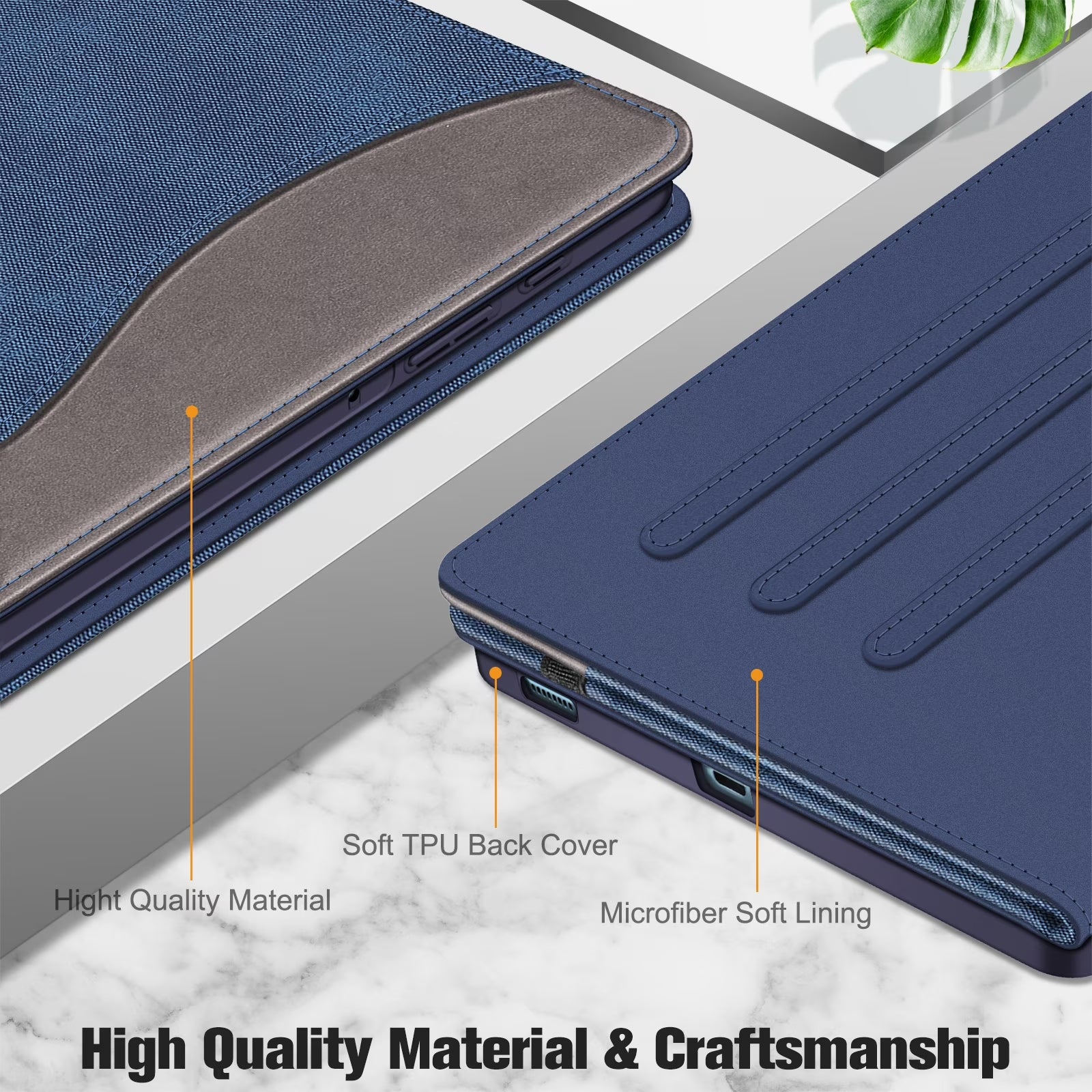 Case for Samsung Galaxy Tab S6 Lite 10.4 Inch 2024/2022/2020 with S Pen Holder, Multi-Angle Viewing Soft TPU Back Cover with Pocket Auto Wake/Sleep,Denim Indigo