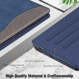 Case for Samsung Galaxy Tab S6 Lite 10.4 Inch 2024/2022/2020 with S Pen Holder, Multi-Angle Viewing Soft TPU Back Cover with Pocket Auto Wake/Sleep,Denim Indigo