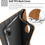 Case for Ipad Pro 12.9 2022 6Th/5Th/4Th/3Rd Generation with Pencil Holder Pocket Folio Stand Cover Soft TPU Back Shockproof, Auto Sleep/Wake,Vegan Leather