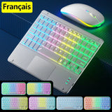 For Ipad Keyboard Tablet Phone Bluetooth Keyboard with Touchpad Rechargeable Backlit Korean Spanish Keyboard for Android/ Window