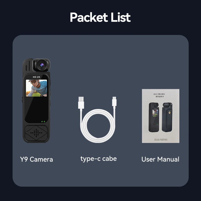Portable Camera 2K Mini Sports Camera Digital Video Recorder Worn Police Small Bodycam Infrared Night Vision Sports DV Camcorder