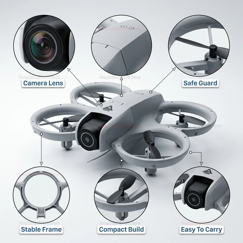 2026 Mini RC Drone with 8K HD Camera Wifi FPV Obstacle Avoidance Remote Control Quadcopter for Beginner Gifts Outdoor Indoor Use