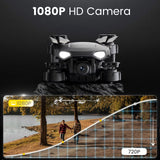 Drone with Camera for Kids 8-12, WF11 1080P Foldable Quadcopter with FPV Transmission, 2 Batteries, Black