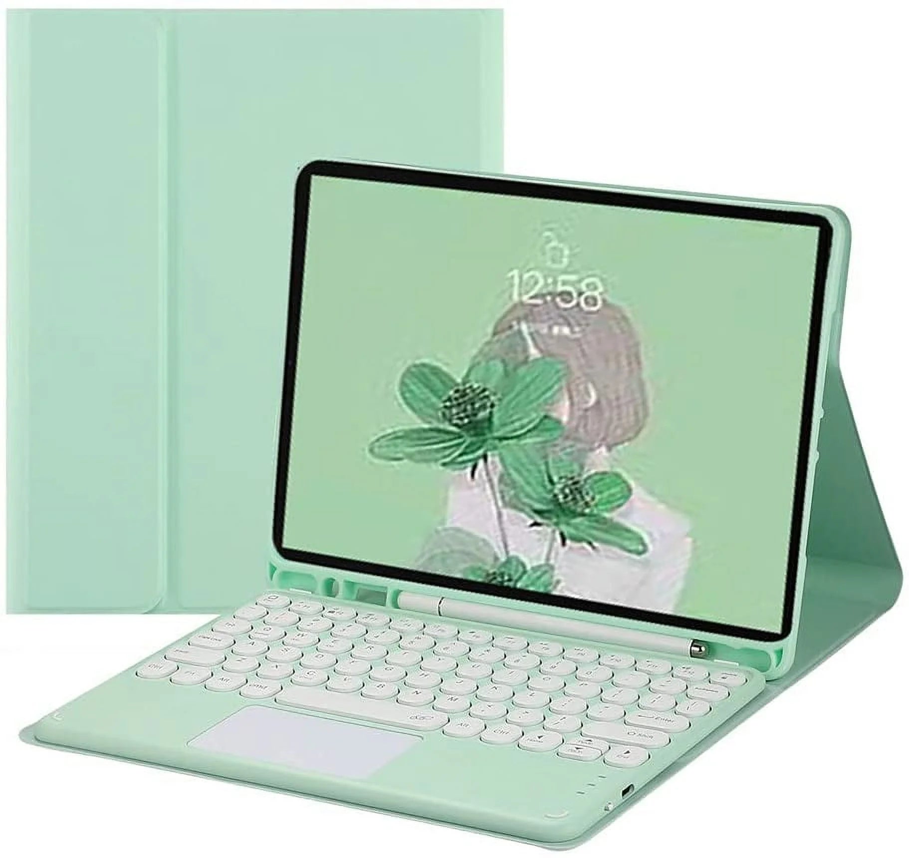 Ipad 10Th Generation 2022 Keyboard Case with Touchpad Cute round Key Color Keyboard Ipad 10 10.9 Inch Detachable Touch Keyboard Slim Smart Cover with Pencil Holder
