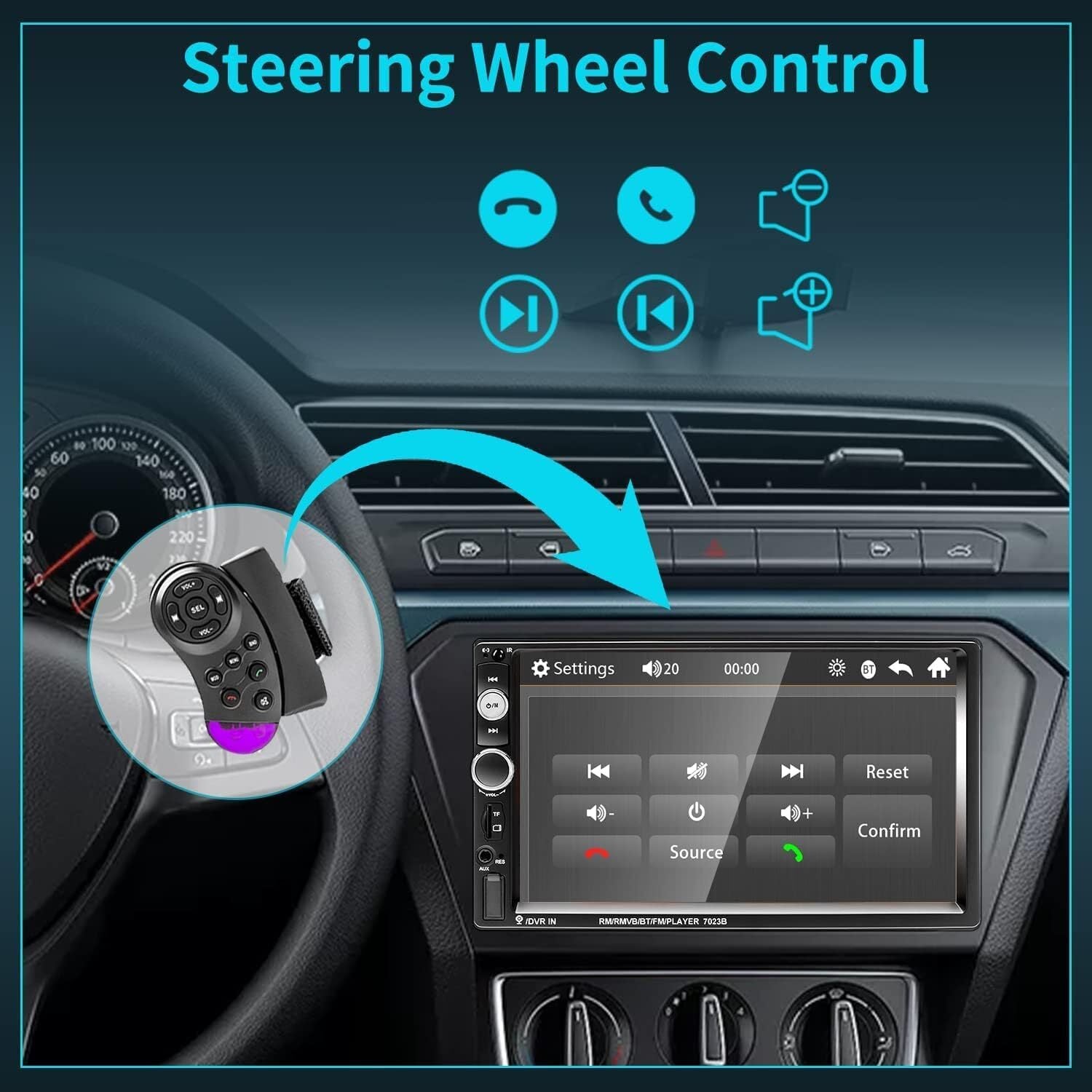 Pantalla HD Radio Bluetooth Para Carro Auto Con Camara De Reversa Retroceso 2026