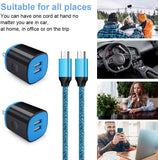 Android Charger Fast Charging, USB Wall Charger Plug Block Adapter with Fast Long Android Phone Charger Micro USB Charger Cable Cord 6Ft for Samsung Galaxy S7 S6 J3 J7 Note 5,Tablet,Kindle Fire