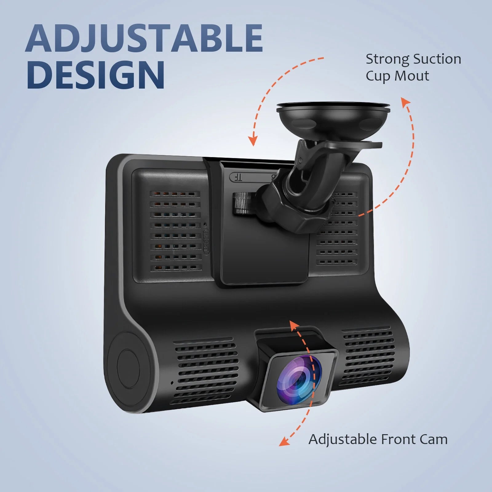 Dash Cam Front and Rear Dash Cam 4 Inch Dashboard Full 170° Wide Angle Backup with Night Vision G-Sensor Parking Monitor Loop Recording Motion Detection
