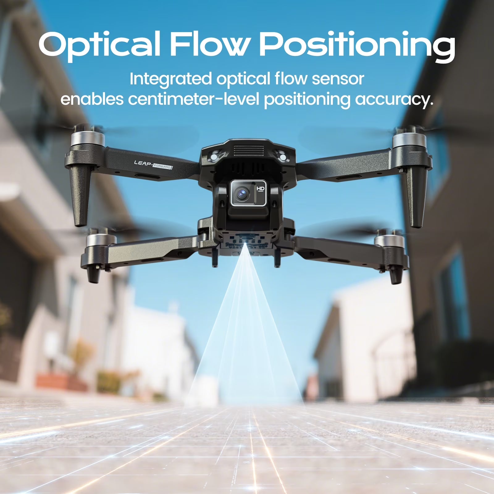 H31 Drone with Camera for Kids and Adults, 3 Speed Adjustment, Optical Flow Positioning, 2 Batteries, Black
