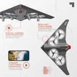 ® Stealth Recon Video Drone with Live Streaming Camera, Black