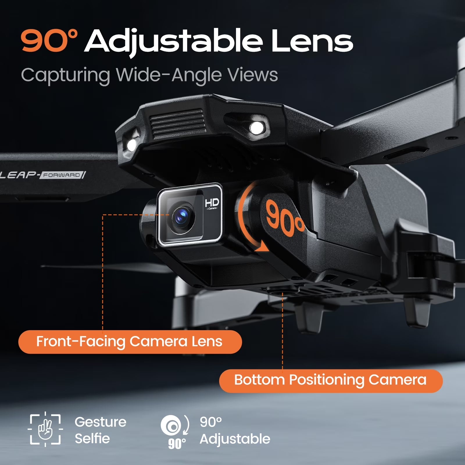 H31 Drone with Camera for Kids and Adults, 3 Speed Adjustment, Optical Flow Positioning, 2 Batteries, Black