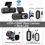 Dash Cam 4K+1080P Dual-Channel Dash Car Camera Recorder with GPS Wifi Car DVR 24H Parking Monitor Black Box