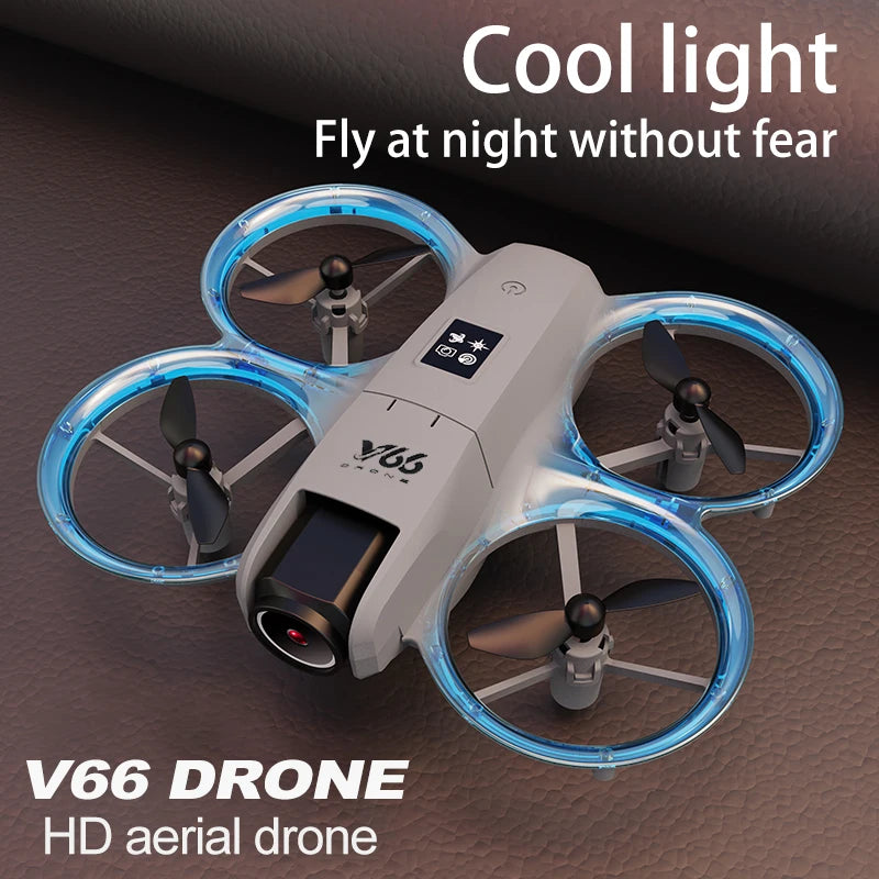 V66 Mini Drone with Camera 4K HD Wifi FPV Drone Obstacle Avoidance Pocket Remote Control Helicopter Quadcopter Gift for Kids Toy