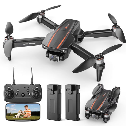 H31 Drone with Camera for Kids and Adults, 3 Speed Adjustment, Optical Flow Positioning, 2 Batteries, Black